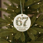 Grandma’s 67 Blooms Ceramic Ornament – Personalized Year Floral 67 Christmas Keepsake