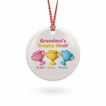Trophy Shelf Personalized Ceramic Ornament for Grandma