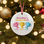 Trophy Shelf Personalized Ceramic Ornament for Grandma