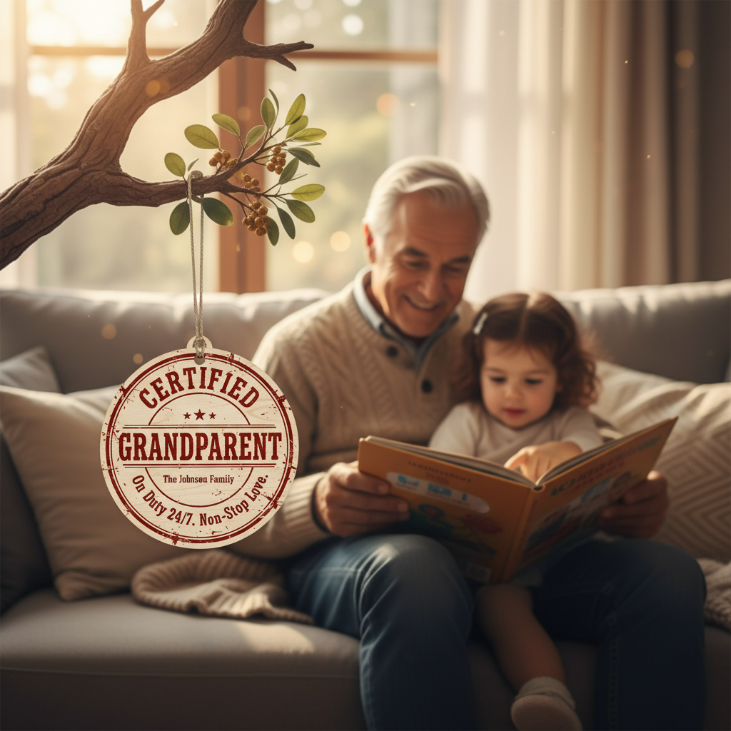 Certified Grandparent Personalized Wooden Ornament