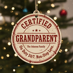 Certified Grandparent Personalized Wooden Ornament