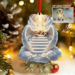 Personalized Pet Angel Wings Memorial Ornament | Custom Photo Rainbow Bridge Keepsake