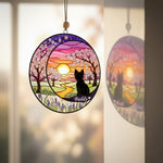 Cherry Blossom Sunset Pet Memorial Suncatcher Ornament
