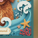 Custom Ocean Waves Pet Canvas - Personalized Beach Theme Dog Memorial Wall Art