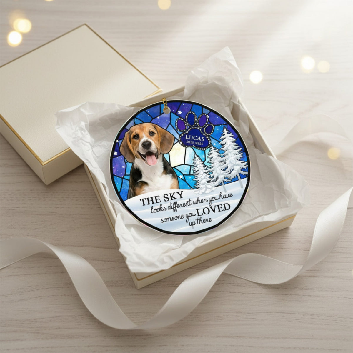 Custom Paw Print Pet Memorial Ornament