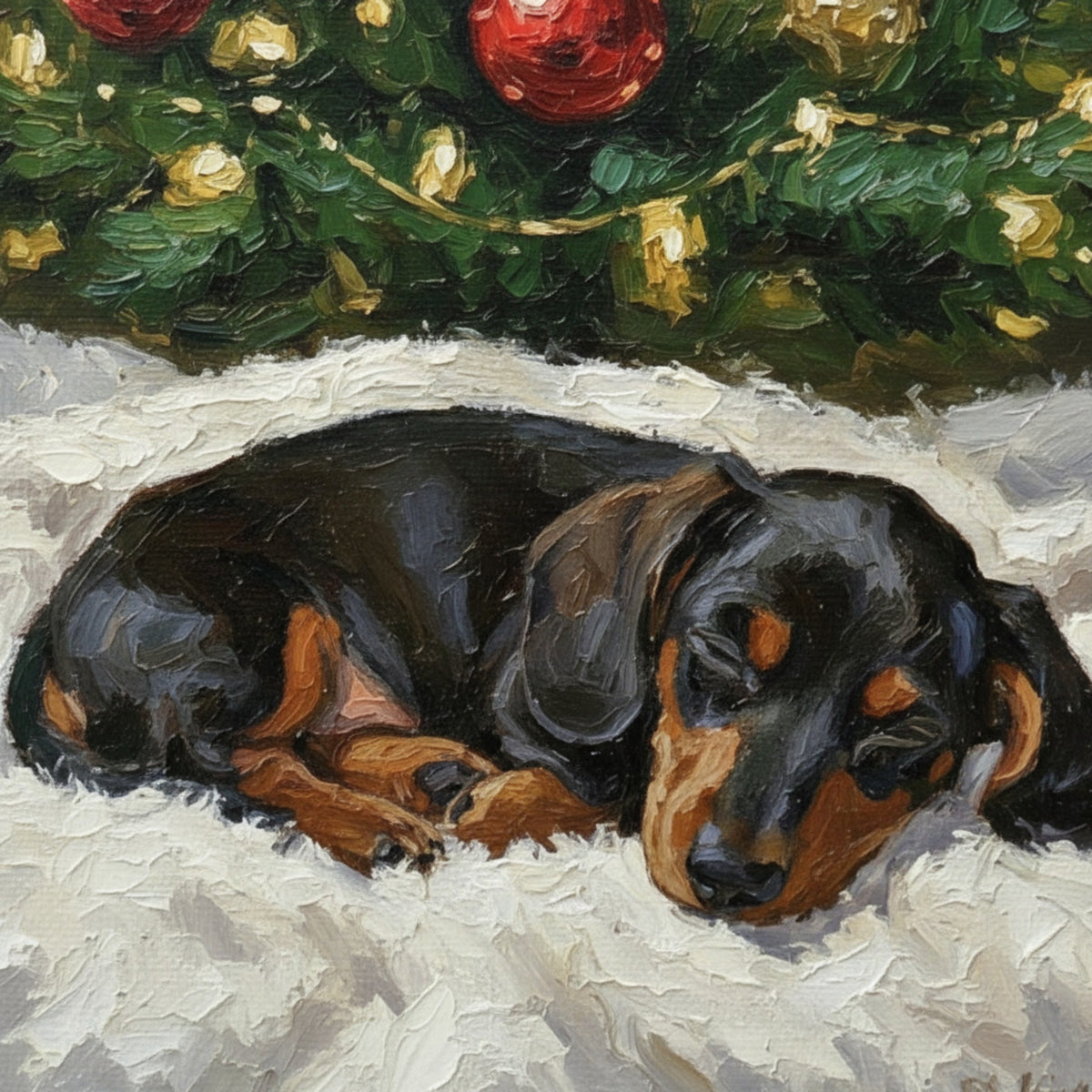 Custom Pet Portrait Christmas Canvas Art | Personalized Dog Oil Painting Style for Christmas Gift