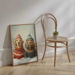 Custom Pet Portrait Duo Canvas - Personalized Holiday Art for Pet Loss Keepsake