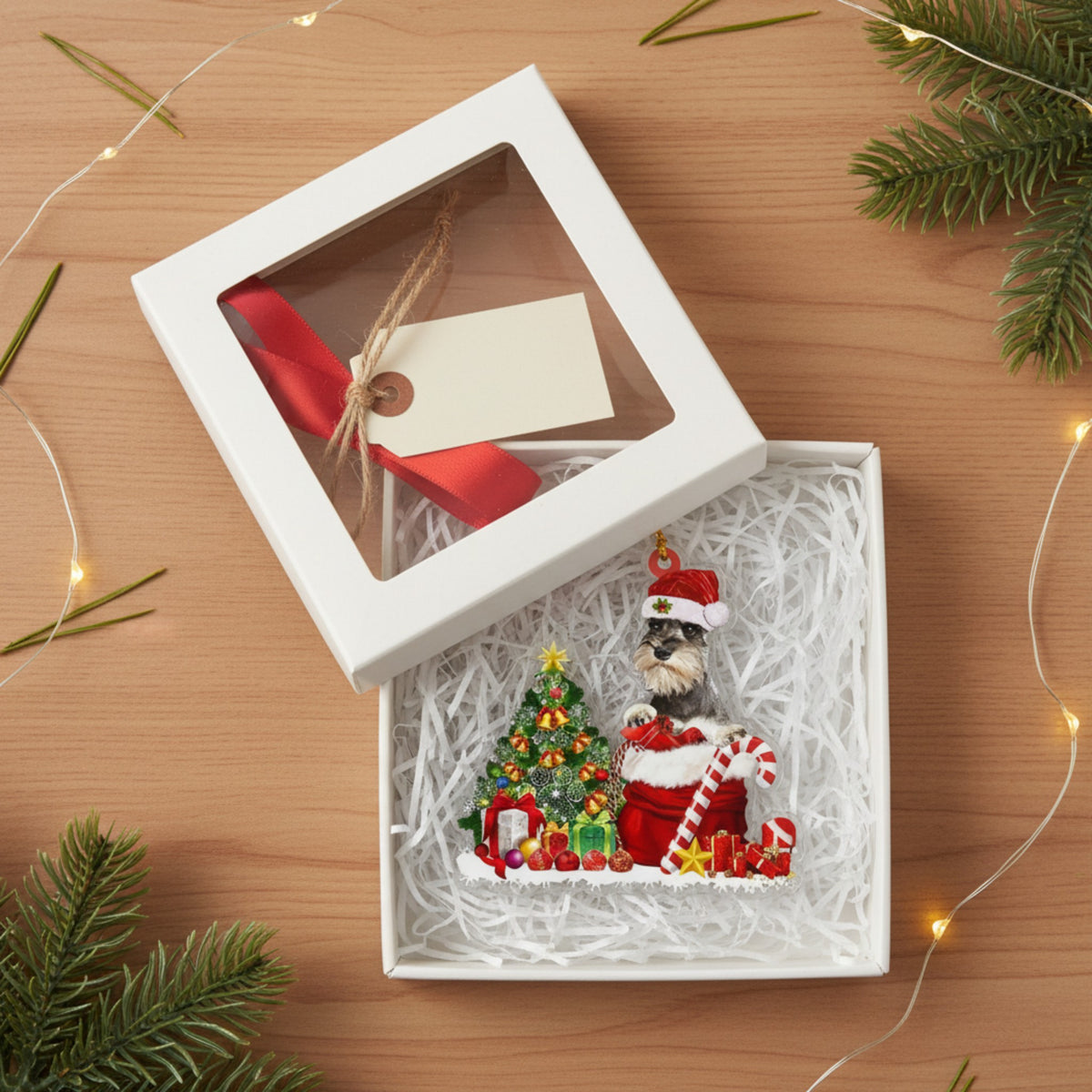 Custom Photo Dog Christmas Tree Ornament - Pet Loss Keepsake & Sympathy Gift