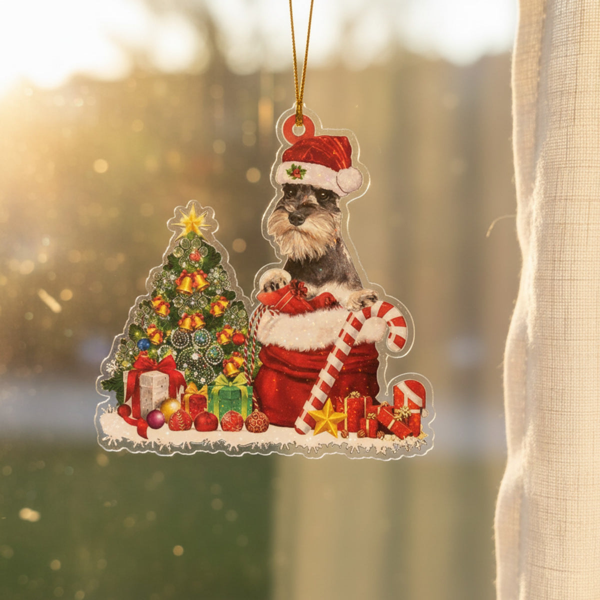 Custom Photo Dog Christmas Tree Ornament - Pet Loss Keepsake & Sympathy Gift