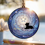 Galaxy Pet Memorial Suncatcher – Custom Name Dog Loss Ornament
