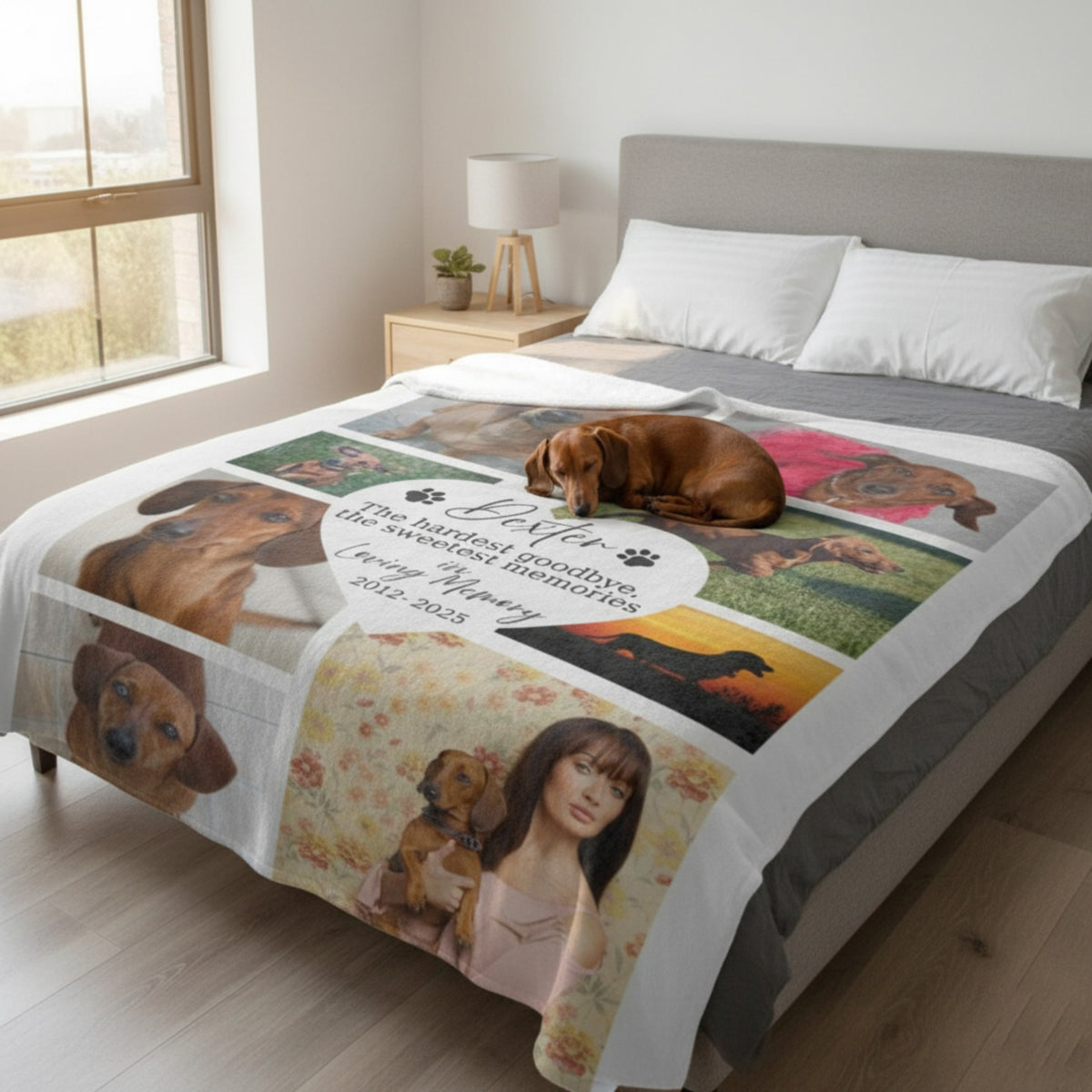 Dog Loss Keepsake Blanket | Custom Fleece/Sherpa Pet Remembrance Gift