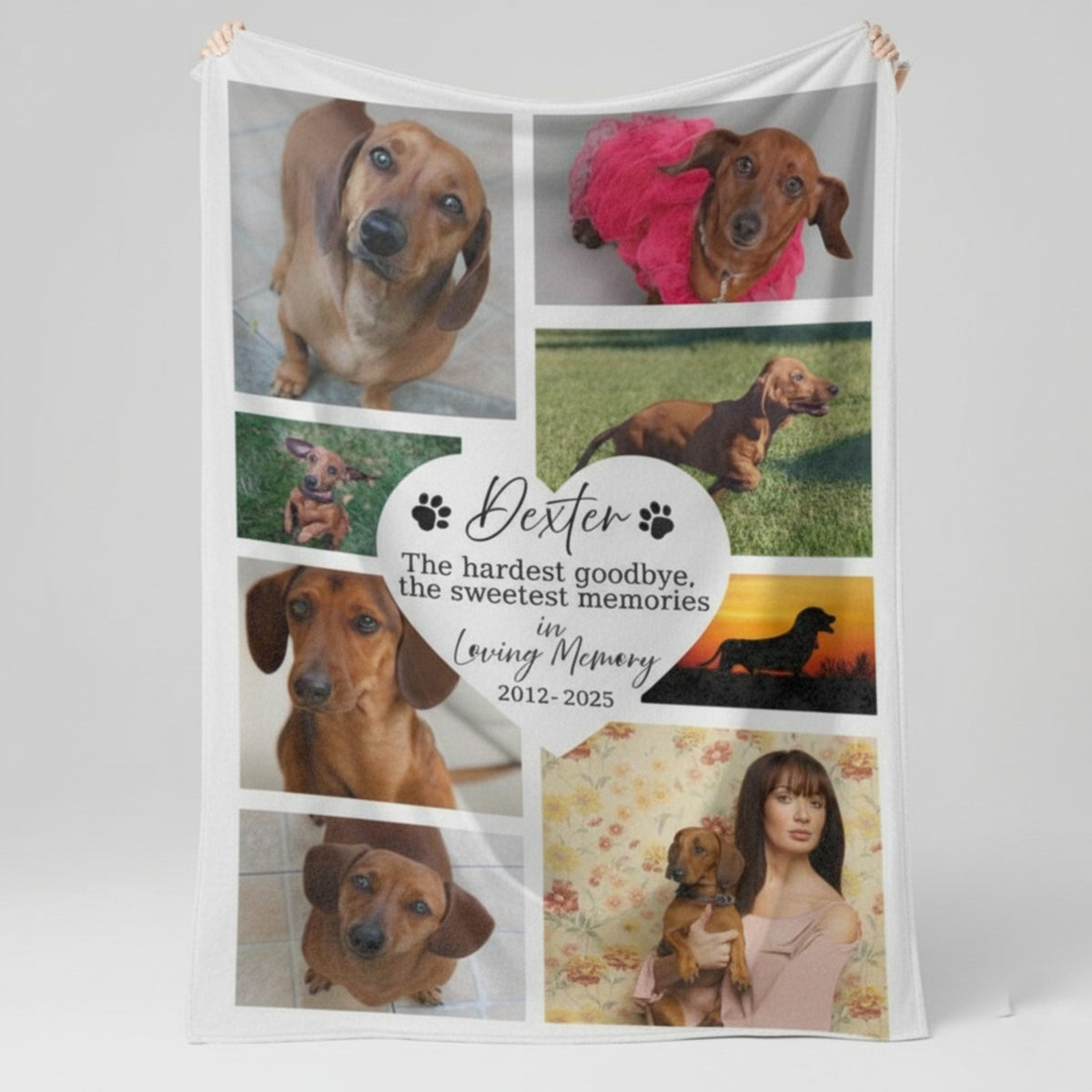Dog Loss Keepsake Blanket | Custom Fleece/Sherpa Pet Remembrance Gift
