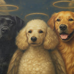Dog Loss Sympathy Gift - Custom Pet Trio Angel Portrait Remembrance Keepsake