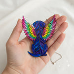 Memorial Angel Wings Dog Suncatcher for Pet Lovers – Custom Photo Stained Glass Tribute