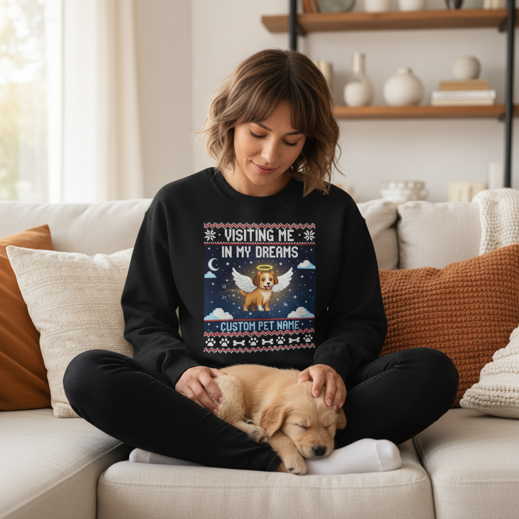 Dog Memorial Ugly Sweatshirt for Pet Owner – Custom Name