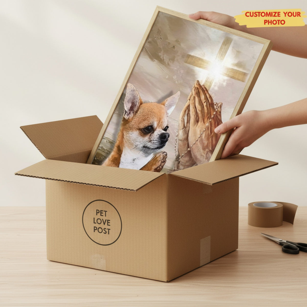 Dog Praying for Me Canvas Art | Custom Christian Dog Lover Gift