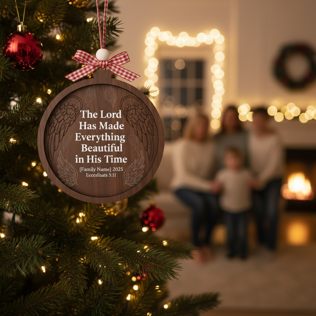 Faith Verse Personalized Wooden Family Orname