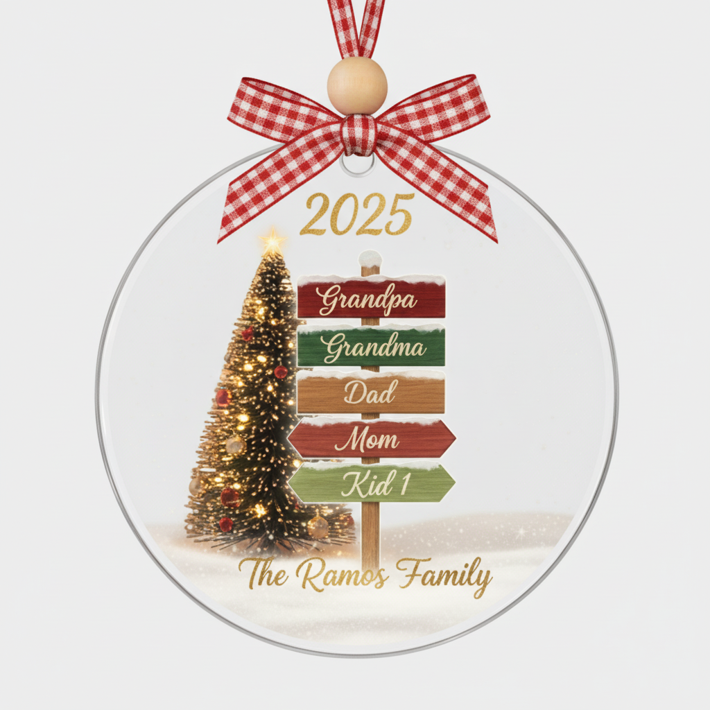 Family Signpost Personalized Acrylic Ornament