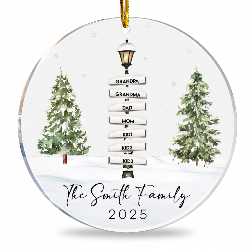 Family Signpost Personalized Acrylic Ornament