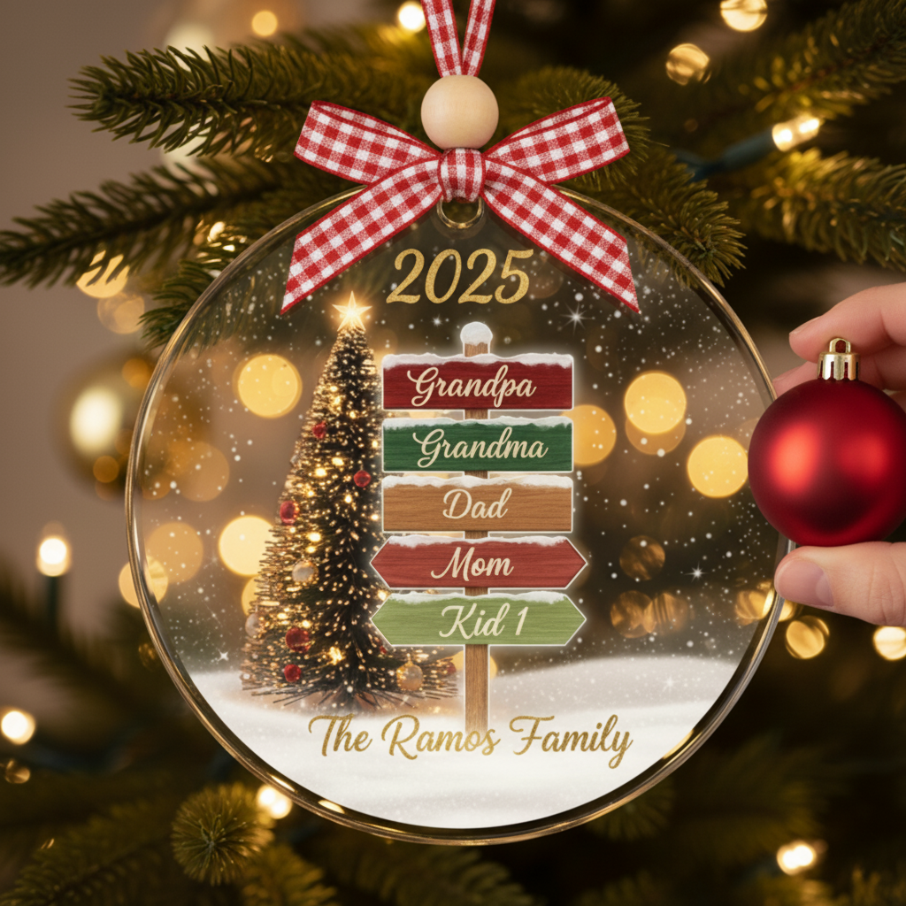Family Signpost Personalized Acrylic Ornament