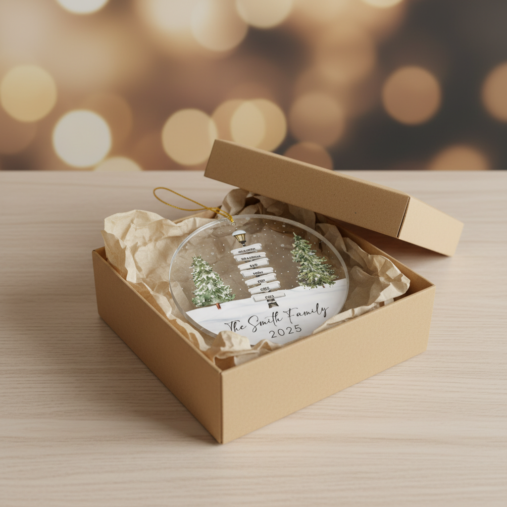 Family Signpost Personalized Acrylic Ornament