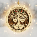 Personalized Family Tree Christmas 3 Layered Wooden Ornament