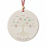 Family Tree Personalized Ceramic Ornament for Grandparents
