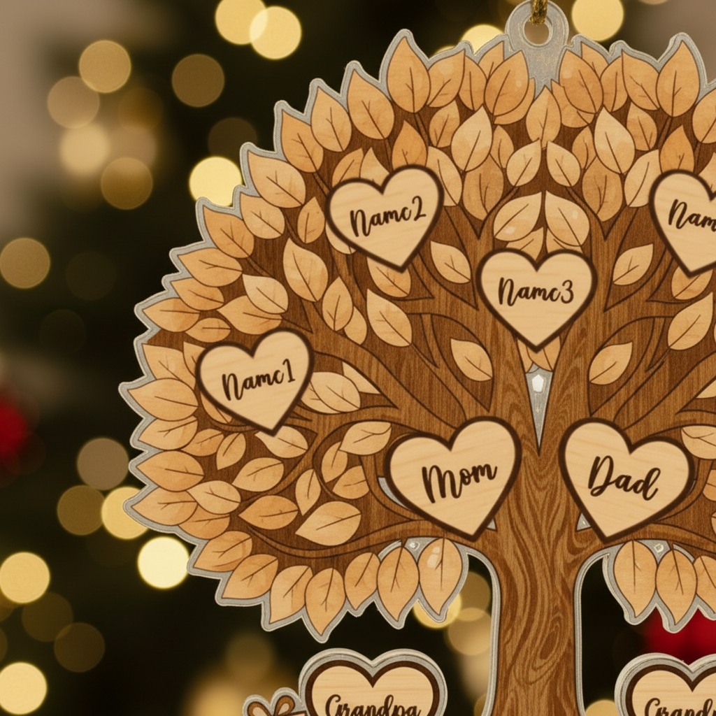 Family Tree Personalized Acrylic Ornament for Family