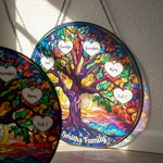 Family Tree Stained Glass Suncatcher for Families
