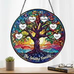 Family Tree Stained Glass Suncatcher for Families