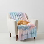"Forever in Our Hearts" Pet Memorial Blanket - Custom Sleeping Dog on Cloud