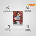 Funny Pet Christmas Canvas - Personalized Dog on Toilet Reading Newspaper Art