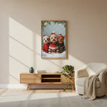 Personalized Furry Family Christmas Canvas - Custom Names & 3 Pet Photo Print