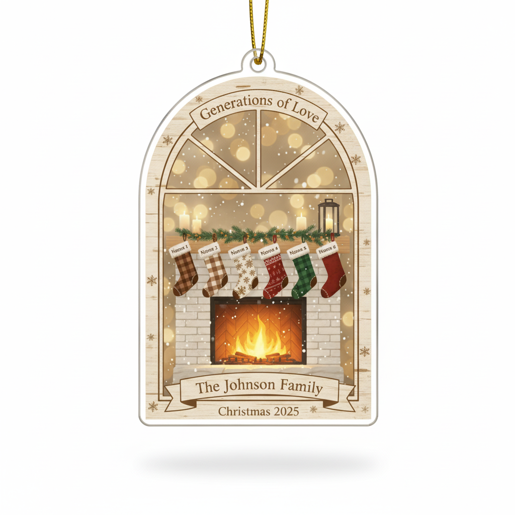 Generations of Love Personalized Family Acrylic Ornament