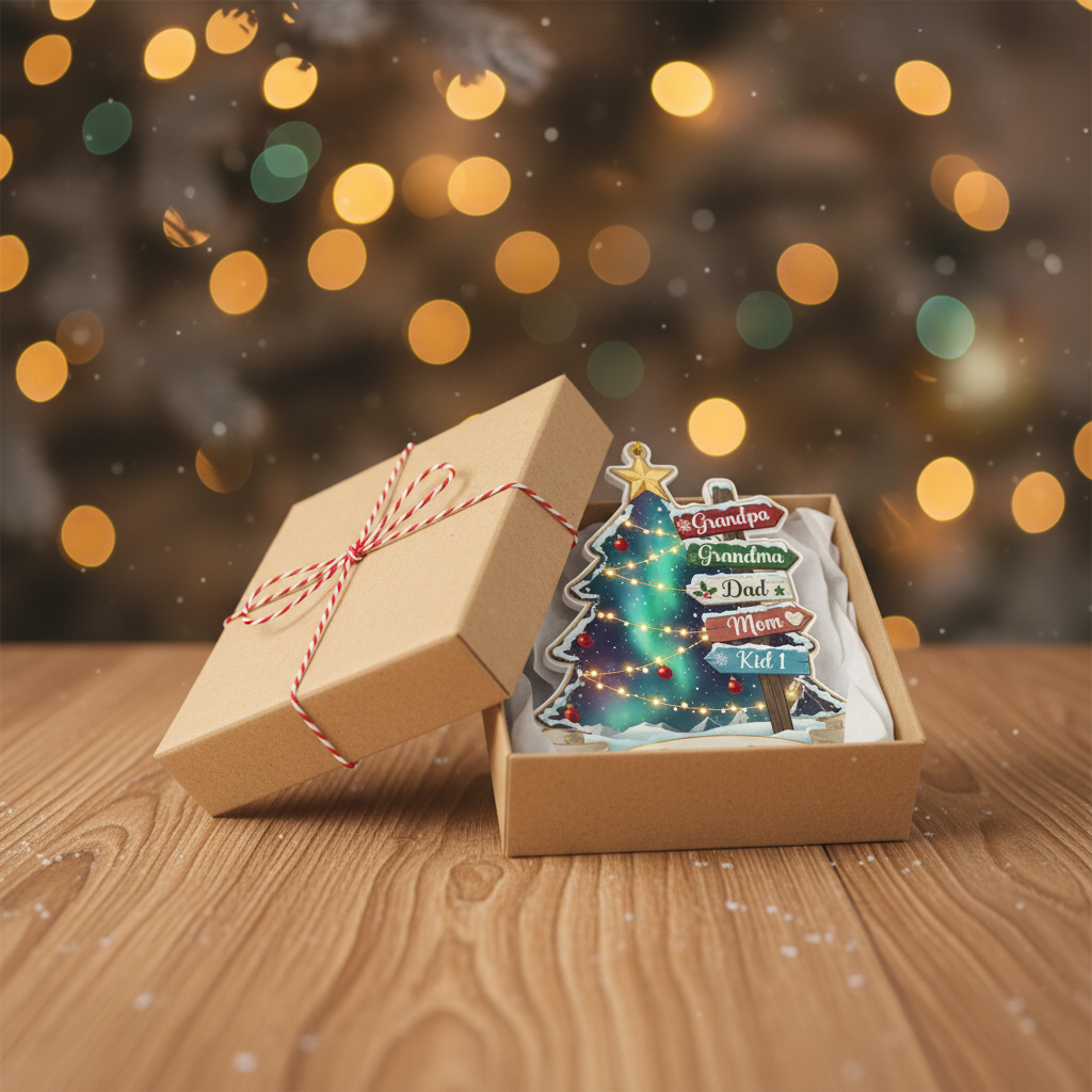 Generations Tree Personalized Acrylic Ornament for Family