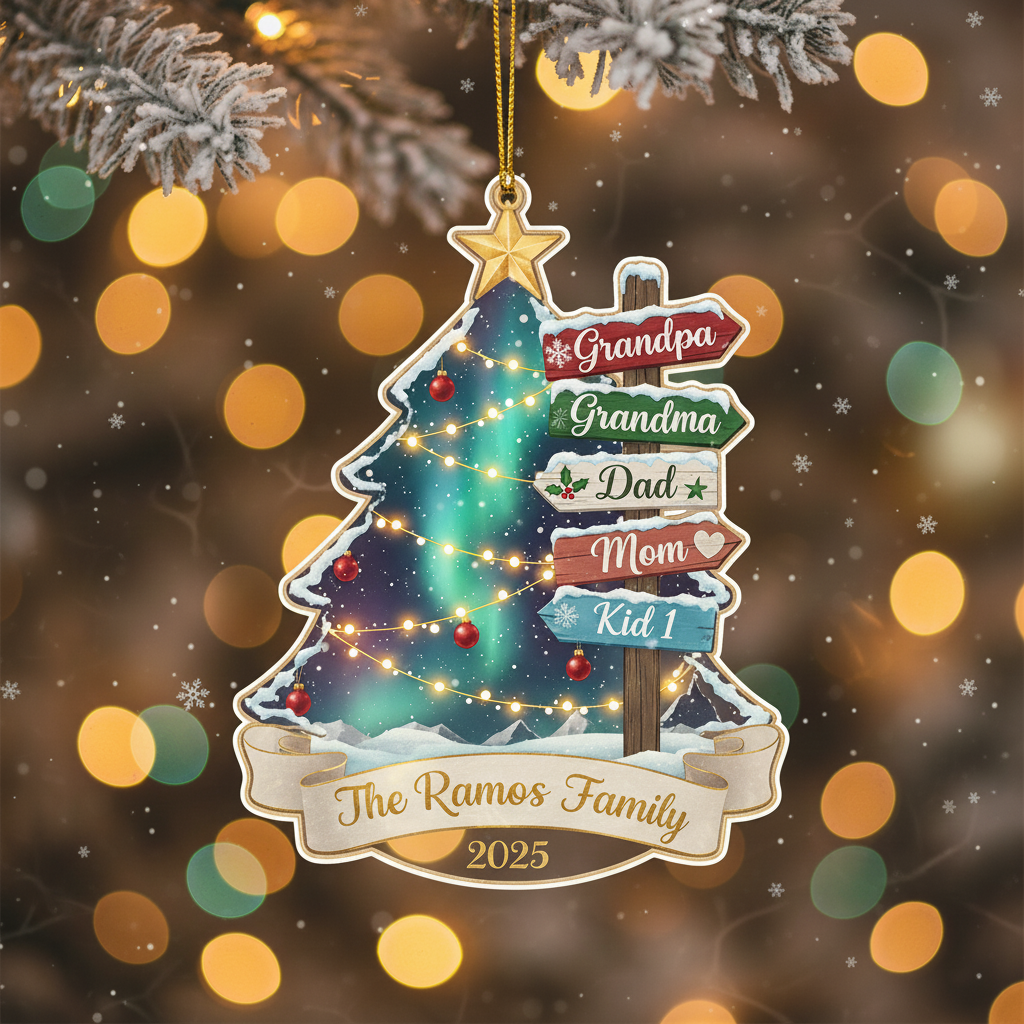 Generations Tree Personalized Acrylic Ornament for Family