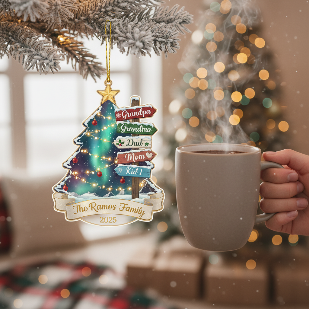 Generations Tree Personalized Acrylic Ornament for Family