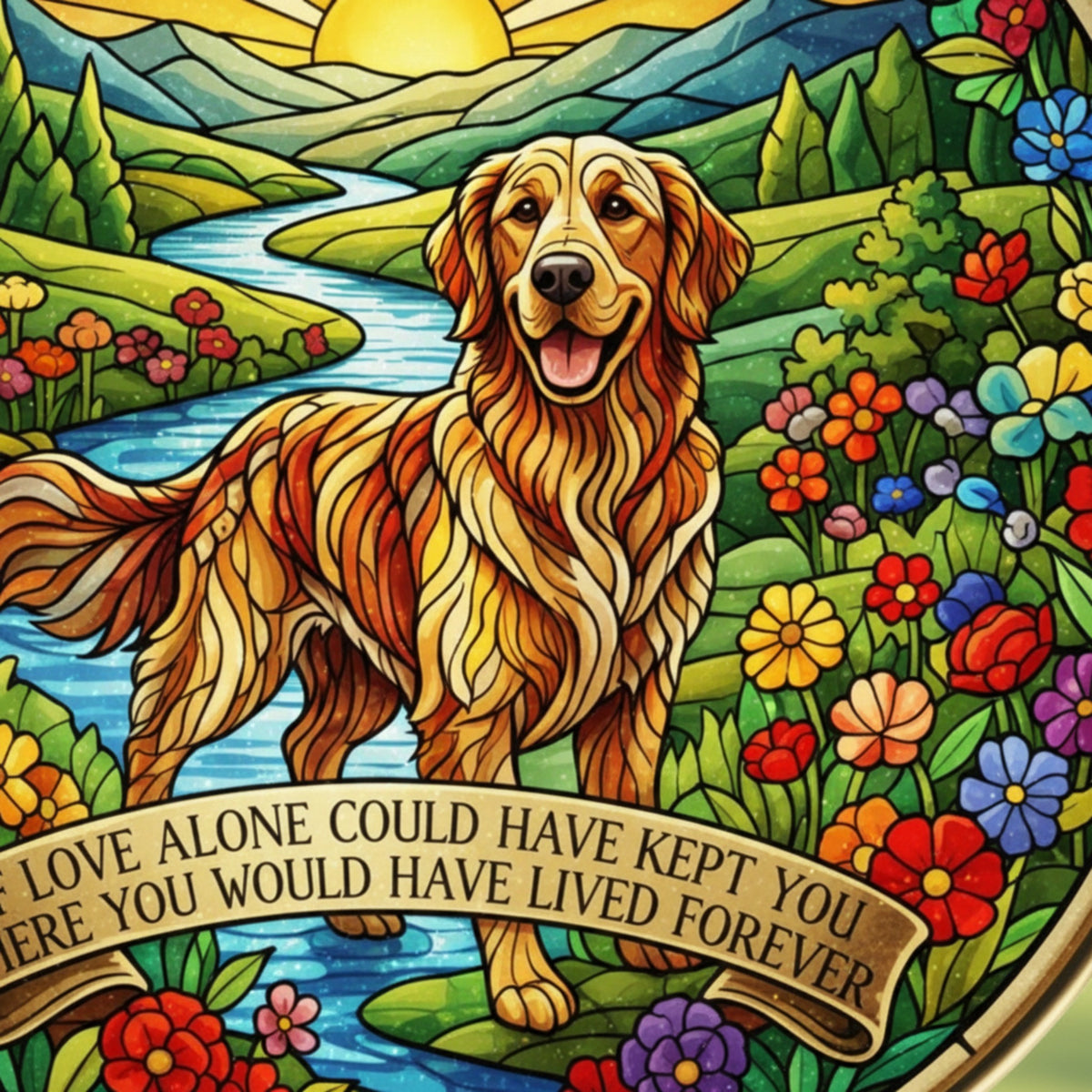 Pet Memorial Suncatcher – Stained Glass Pet Loss Keepsake