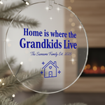 "Grandkids Live" Personalized Acrylic Ornament for Grandparents
