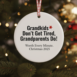 Grandkids Quote Ceramic Ornament for Grandparents