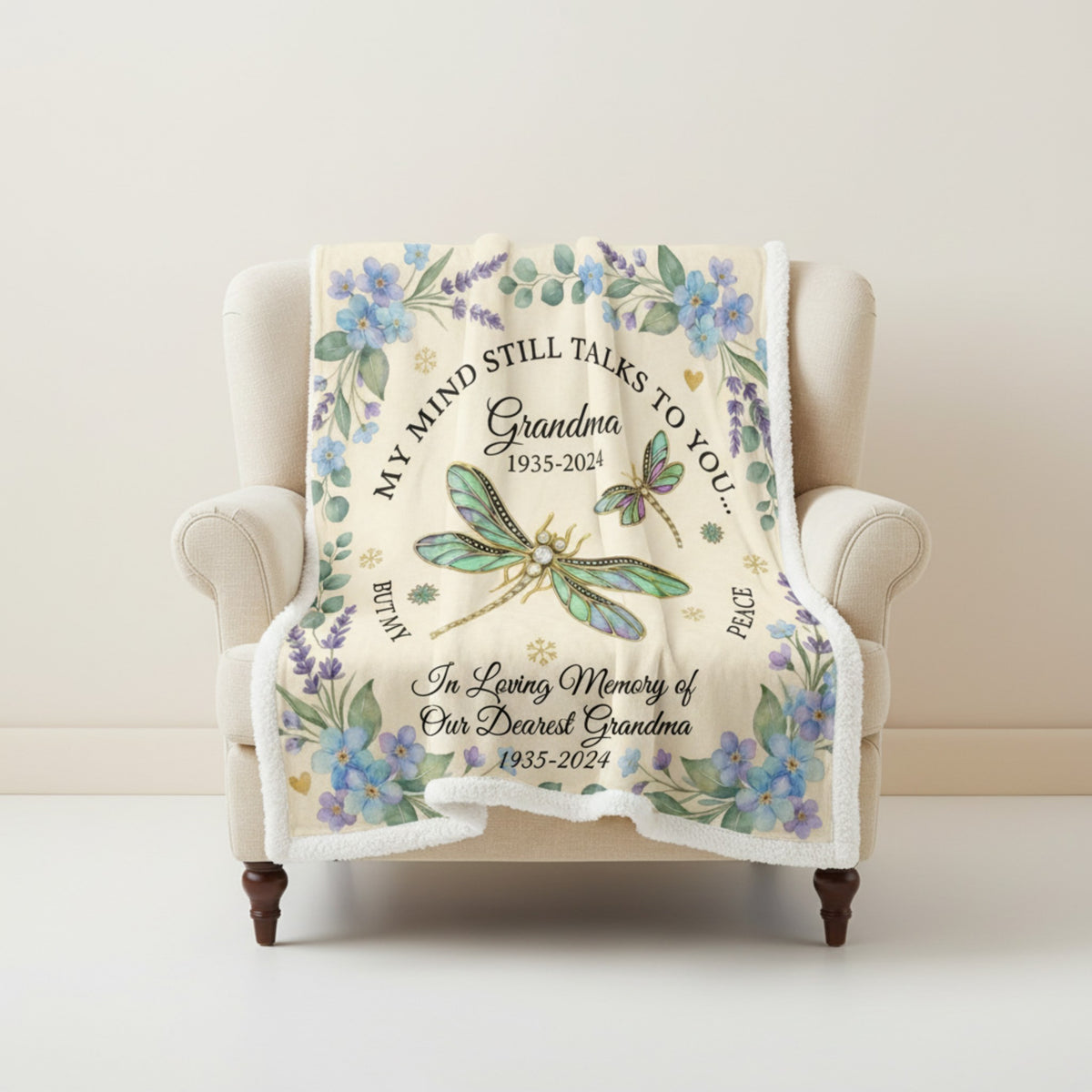 Personalized Grandma Memorial Blanket – Custom Name & Years