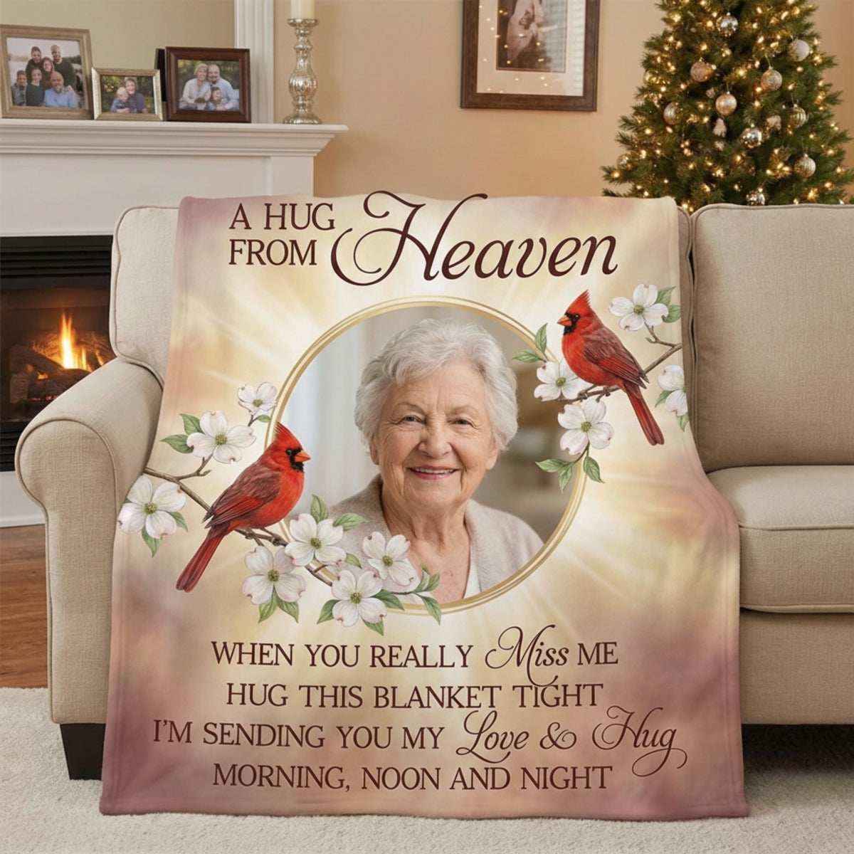 Grandma Memorial Blanket for Loved One – Custom Photo Gift