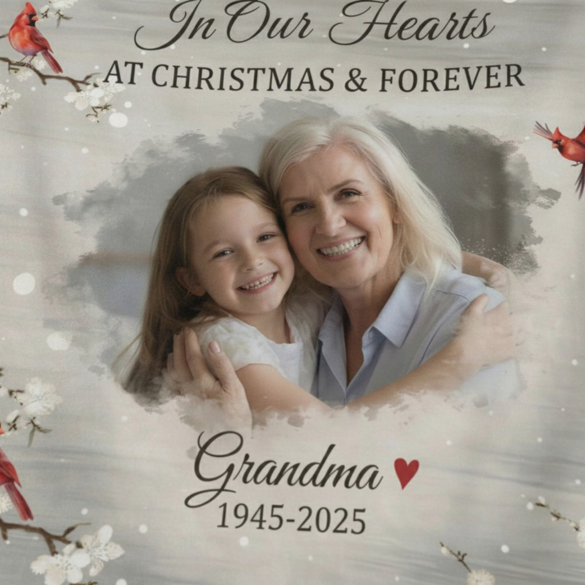 Grandma Memorial Personalized Blanket – Custom Photo & Name