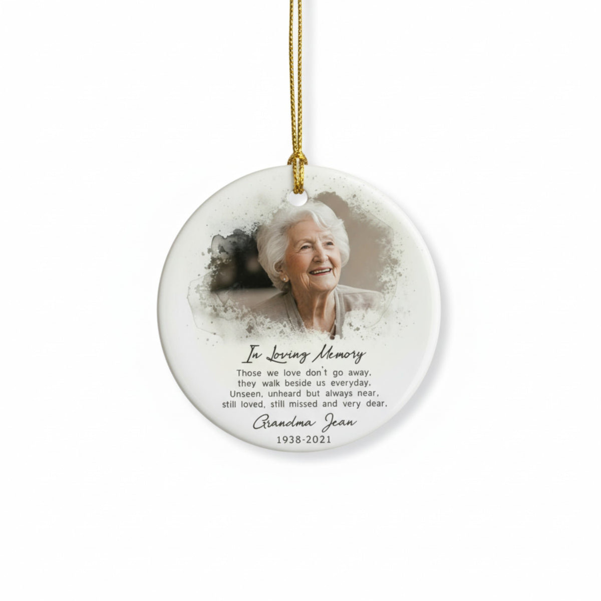 Grandma Memorial Personalized Ornament – Photo & Name Keepsake