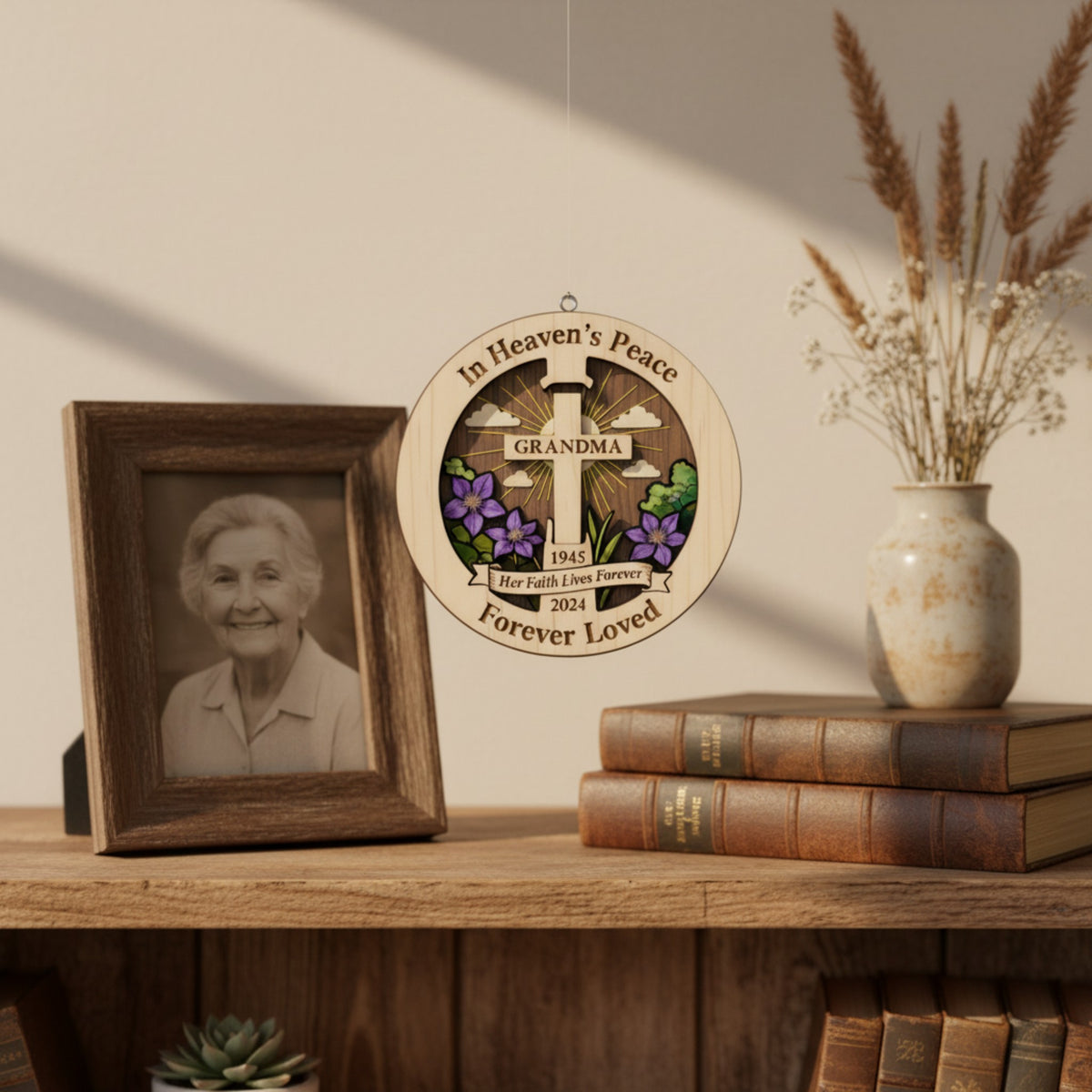 Grandma Memorial Wooden Ornament – Remembrance Keepsake Gift