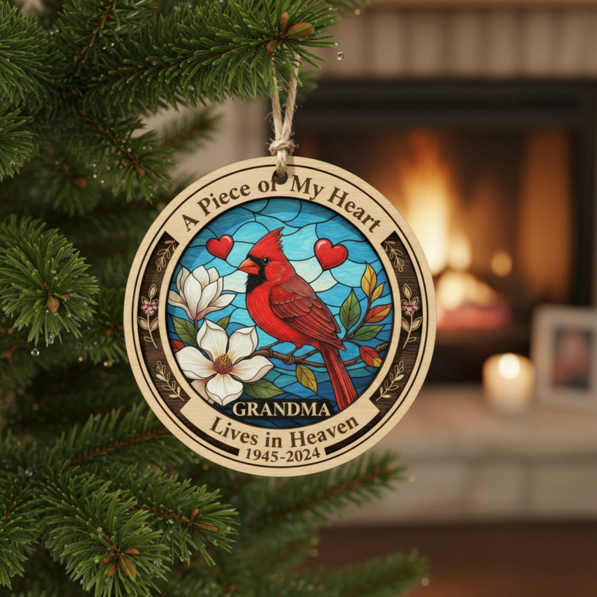 Cardinal Memorial Ornament for Grandma – Memorial Keepsake