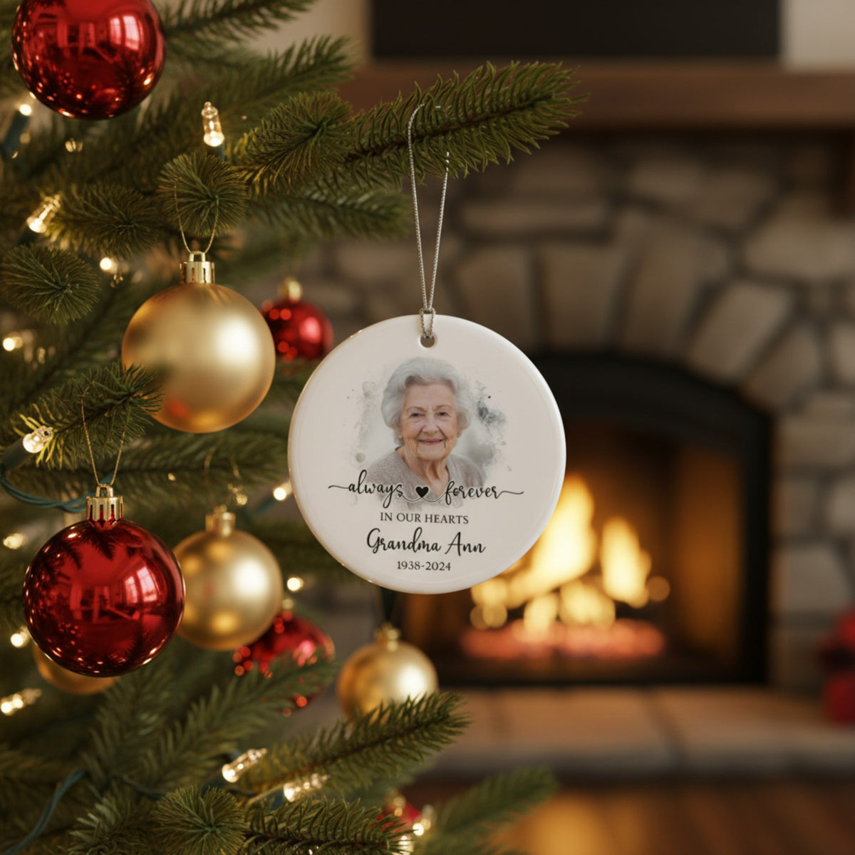 Grandma Memorial Photo Personalized Ornament – Remembrance Gift