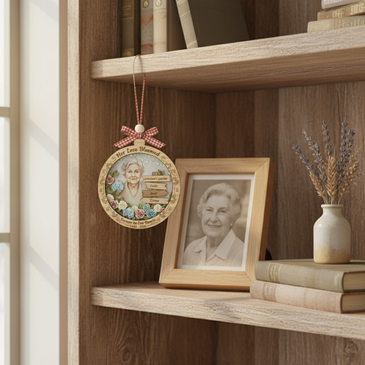 Grandma Memorial Photo Wooden Ornament – Remembrance Gift