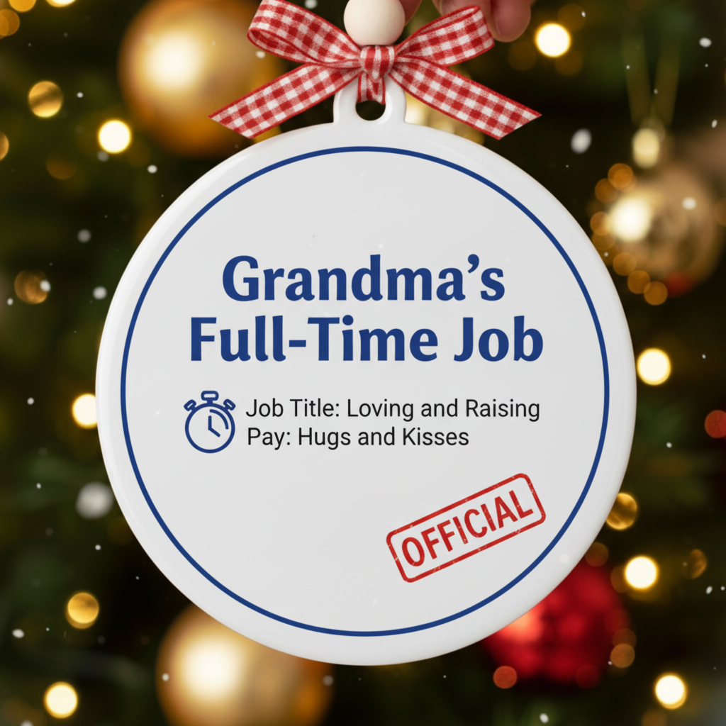 Grandma's Full-Time Job Ceramic Ornament for Grandma