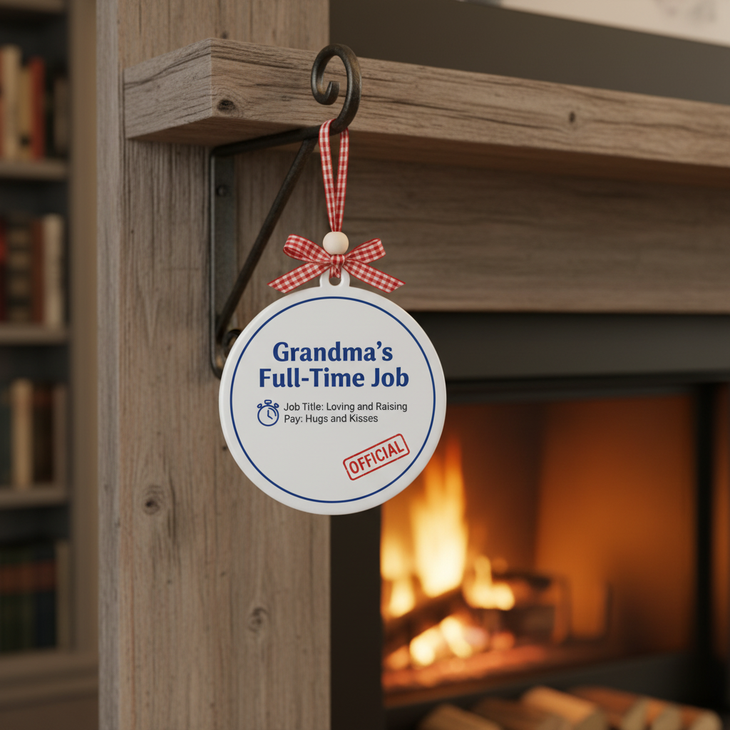 Grandma's Full-Time Job Ceramic Ornament for Grandma